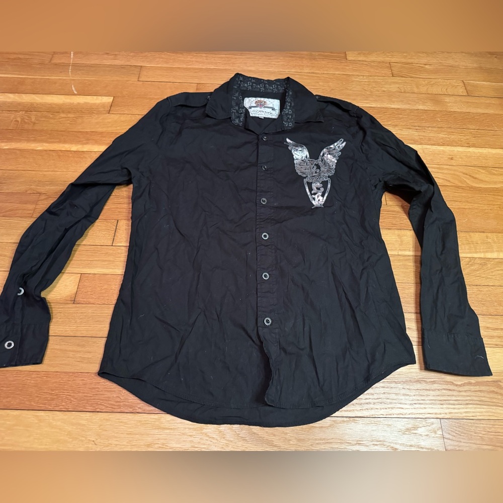Ed Hardy Black Button Up Shirt